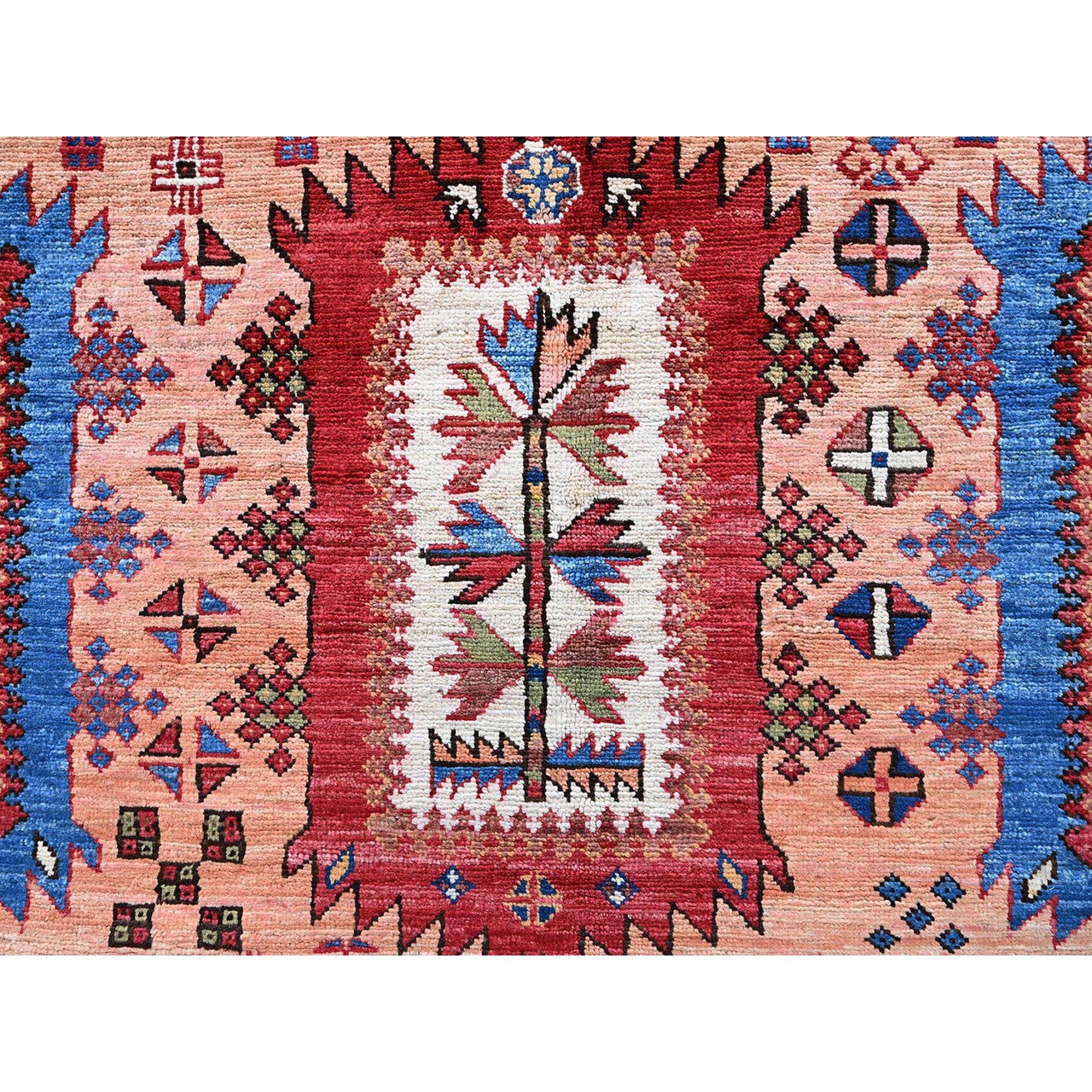 Kazak Wool Hand Knotted Rug Brown 6.7x9.7 -O0561