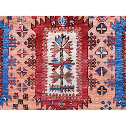 Kazak Wool Hand Knotted Rug Brown 6.7x9.7 -O0561