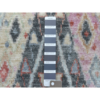 Tribal & Geometric Wool Hand Knotted Rug Black Charcoal Black 6.1X9.2 -O056200