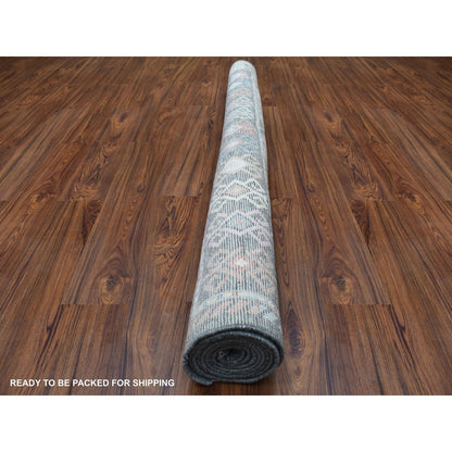 Tribal & Geometric Wool Hand Knotted Rug Black Charcoal Black 6.1X9.2 -O056200