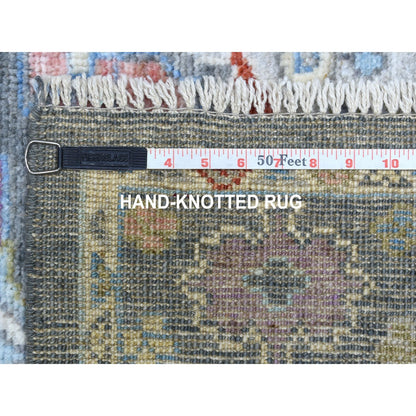 Oushak And Peshawar Wool Hand Knotted Rug Black Charcoal Black 3.2X13.9 -O056223