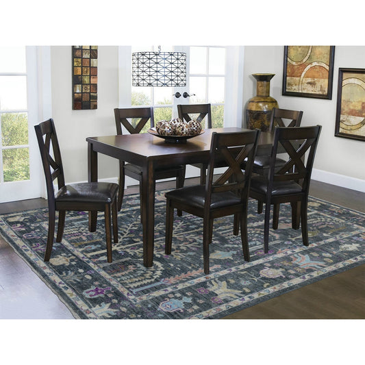 Oushak And Peshawar Wool Hand Knotted Rug Grey Charcoal Gray 6.4X8.9 -O056274