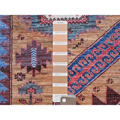 Kazak Wool Hand Knotted Rug Brown 6.1x8.4 -O0562