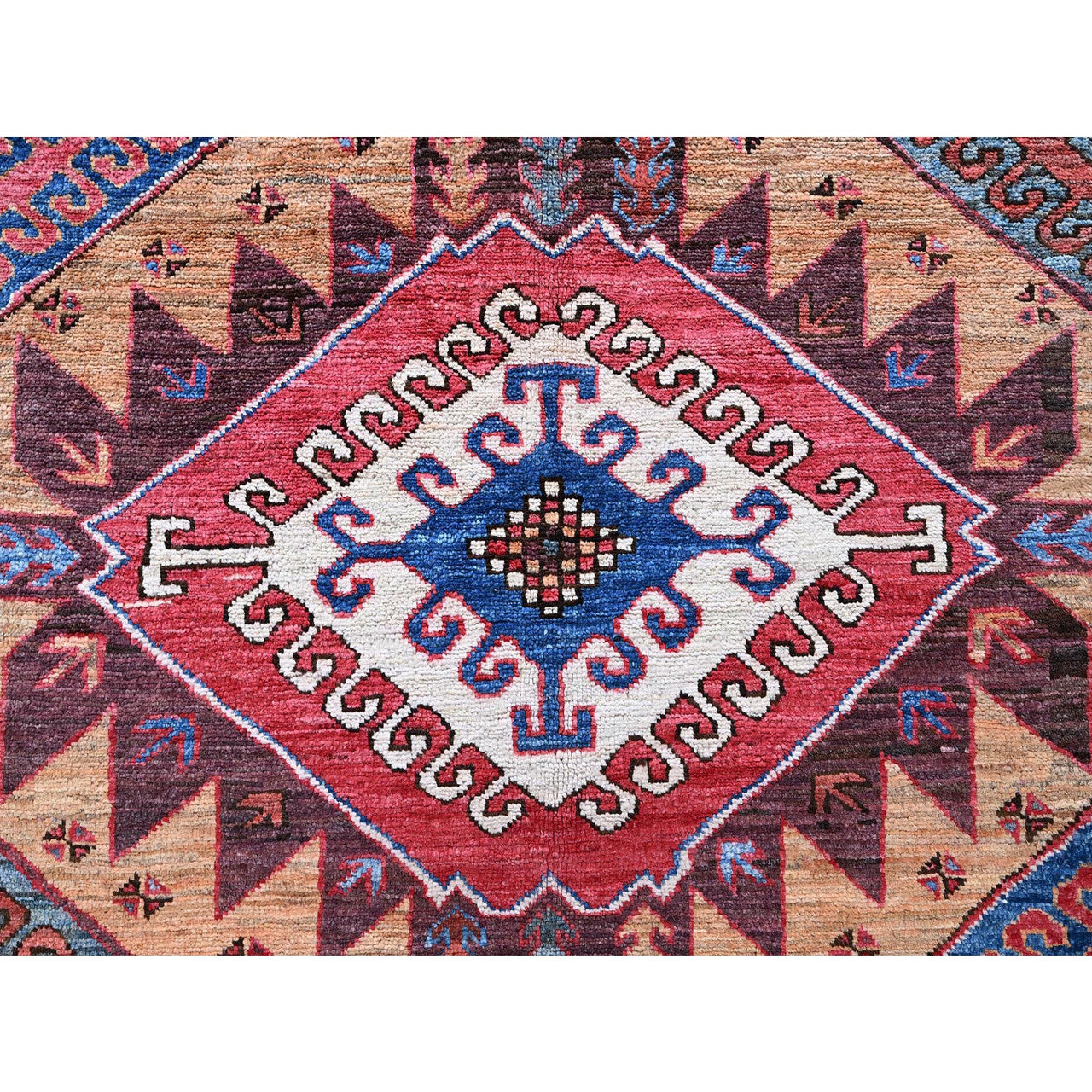 Kazak Wool Hand Knotted Rug Brown 6.1x8.4 -O0562