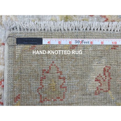 Oushak And Peshawar Wool Hand Knotted Rug Grey Gray 2.10X11.8 -O056346