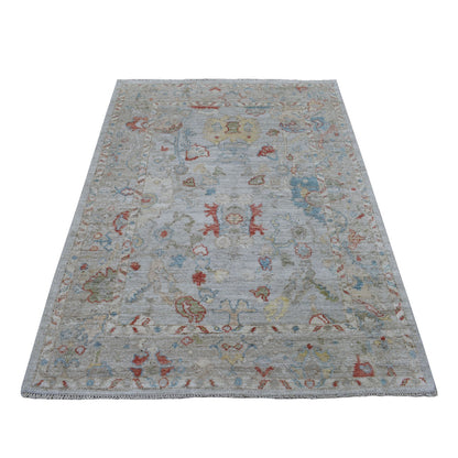 Oushak And Peshawar Wool Hand Knotted Rug Grey Gray 4.1X6.0 -O056360