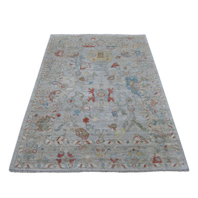 Oushak And Peshawar Wool Hand Knotted Rug Grey Gray 4.1X6.0 -O056360