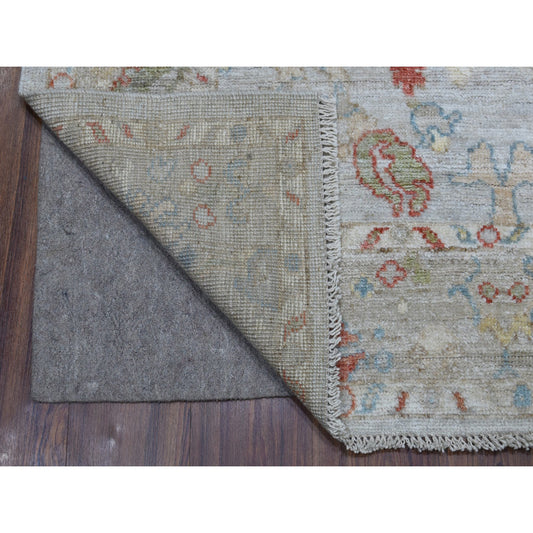 Oushak And Peshawar Wool Hand Knotted Rug Grey Gray 4.1X6.0 -O056360