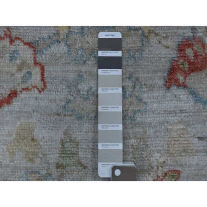 Oushak And Peshawar Wool Hand Knotted Rug Grey Gray 4.1X6.0 -O056360