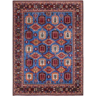 Kazak Wool Hand Knotted Rug Blue 10.1x13.4 -O0563