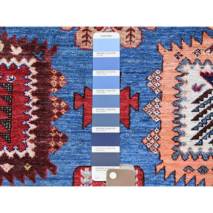 Kazak Wool Hand Knotted Rug Blue 10.1x13.4 -O0563