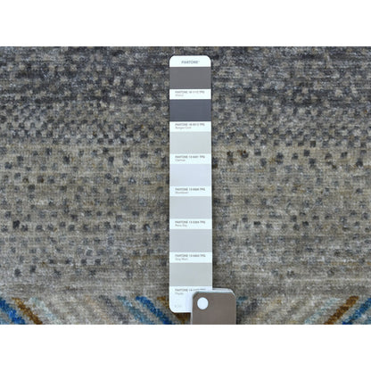 Tribal & Geometric Wool Hand Knotted Rug Grey No Border 5.10X8.10 -O056427