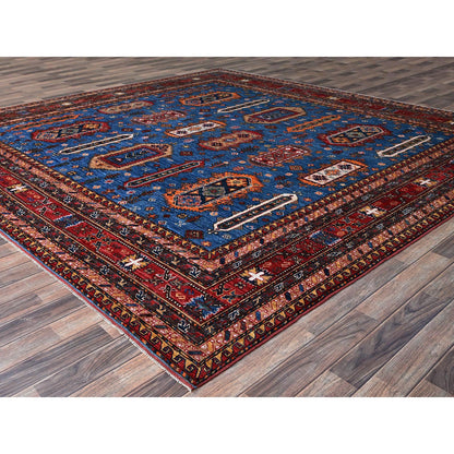 Kazak Wool Hand Knotted Rug Blue 9.9x10.4 -O0564