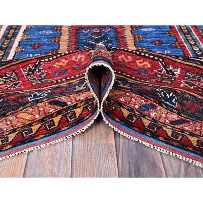Kazak Wool Hand Knotted Rug Blue 9.9x10.4 -O0564