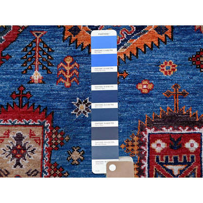 Kazak Wool Hand Knotted Rug Blue 9.9x10.4 -O0564