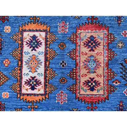 Kazak Wool Hand Knotted Rug Blue 9.9x10.4 -O0564
