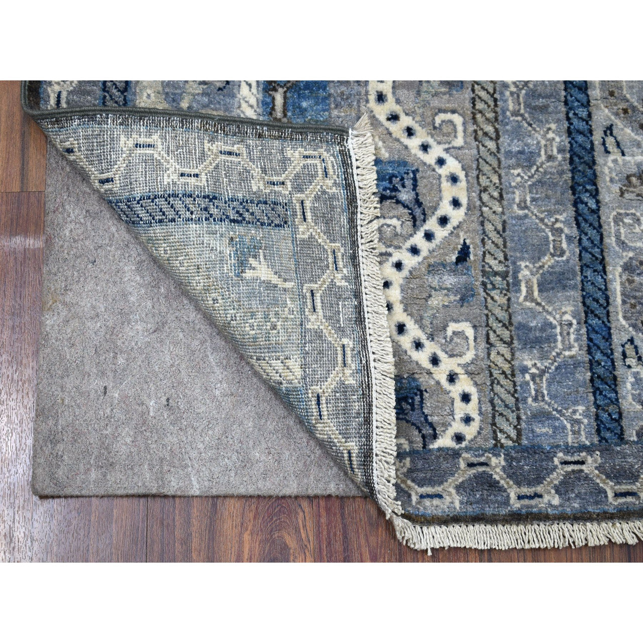 Gray 2'6" x 9'7" Kazak Hand knotted Wool Rug - Sku: O056517