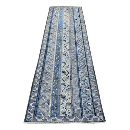Kazak Wool Hand Knotted Rug Grey No Border 2.7X9.8 -O056520