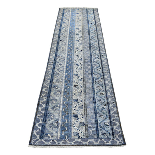 Kazak Wool Hand Knotted Rug Grey No Border 2.7X9.8 -O056520
