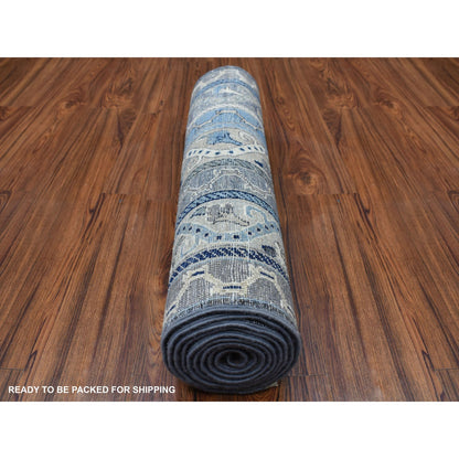 Kazak Wool Hand Knotted Rug Grey No Border 2.7X9.8 -O056520