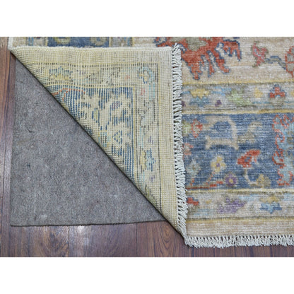 Oushak And Peshawar Wool Hand Knotted Rug Brown Blue 5.10X9.0 -O056552