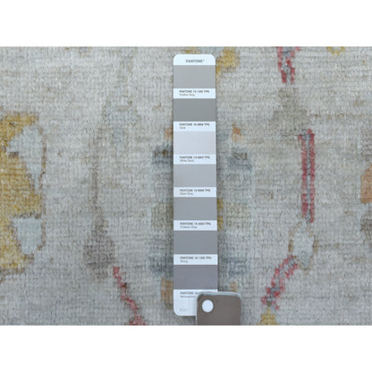 Oushak And Peshawar Wool Hand Knotted Rug Grey Blue 2.8X14.1 -O056566