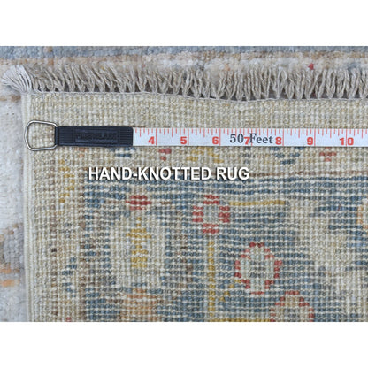 Oushak And Peshawar Wool Hand Knotted Rug Grey Blue 2.8X14.1 -O056566