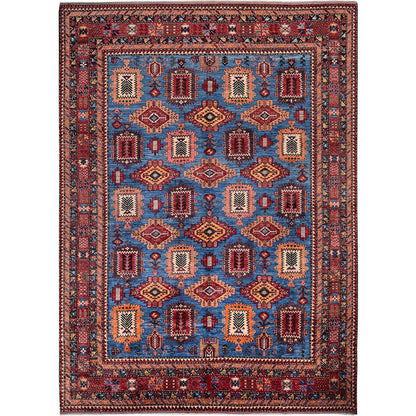 Kazak Wool Hand Knotted Rug Blue 9.11x13.6 -O0565