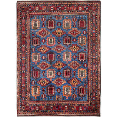 Kazak Wool Hand Knotted Rug Blue 9.11x13.6 -O0565