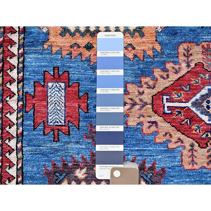 Kazak Wool Hand Knotted Rug Blue 9.11x13.6 -O0565