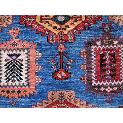 Kazak Wool Hand Knotted Rug Blue 9.11x13.6 -O0565