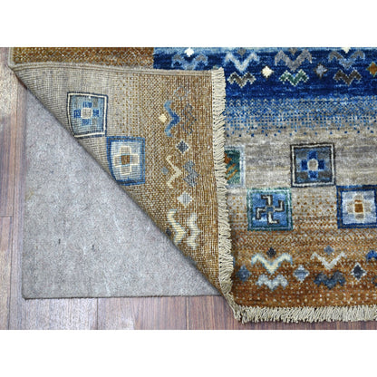 Tribal & Geometric Wool Hand Knotted Rug Grey No Border 5.8X7.10 -O056617