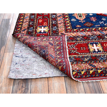 Kazak Wool Hand Knotted Rug Blue 9.11x10.2 -O0566