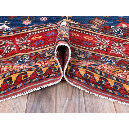 Kazak Wool Hand Knotted Rug Blue 9.11x10.2 -O0566