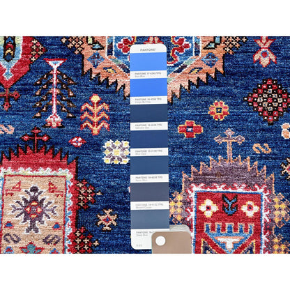 Kazak Wool Hand Knotted Rug Blue 9.11x10.2 -O0566