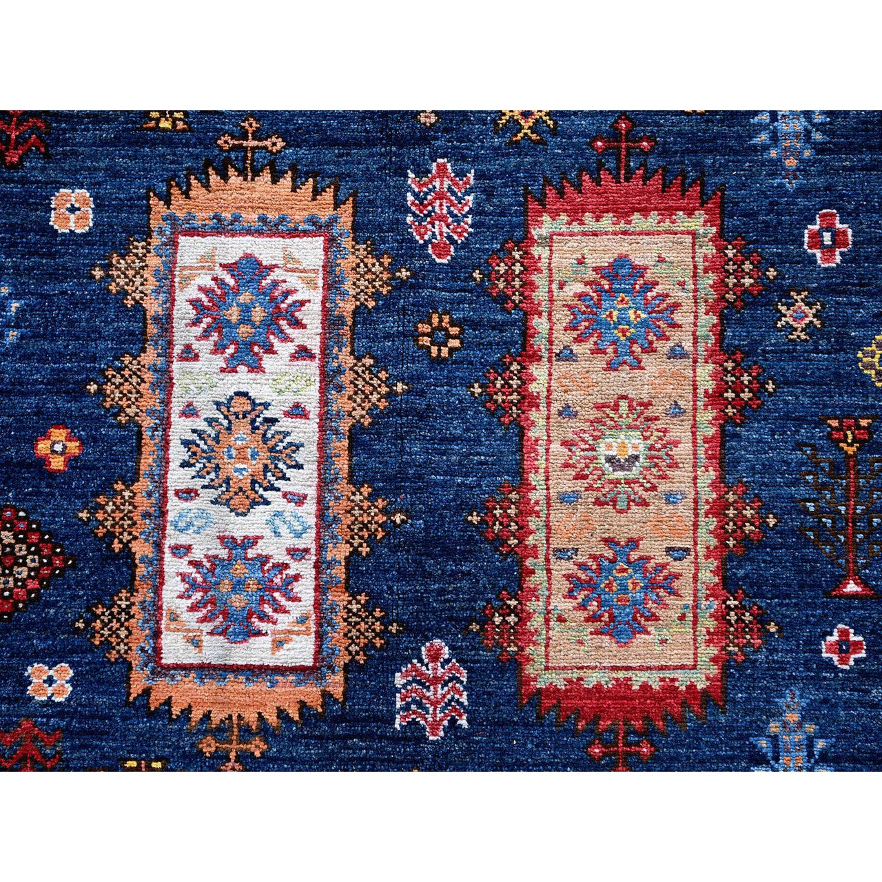 Kazak Wool Hand Knotted Rug Blue 9.11x10.2 -O0566