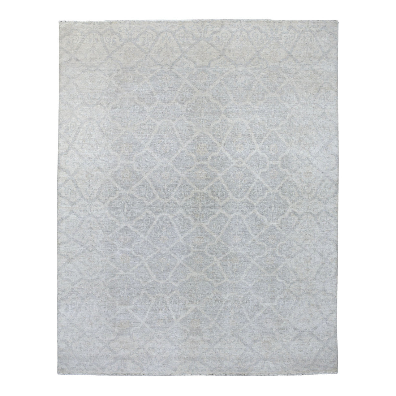 Ivory 8'0" x 9'9" Oushak And Peshawar Hand knotted Wool Rug - Sku: O056732