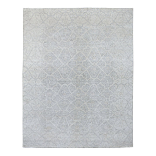 Oushak And Peshawar Wool Hand Knotted Rug Ivory Ivory 8.0X9.9 -O056732