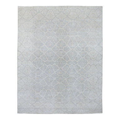Oushak And Peshawar Wool Hand Knotted Rug Ivory Ivory 8.0X9.9 -O056732
