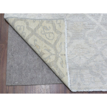 Oushak And Peshawar Wool Hand Knotted Rug Ivory Ivory 8.0X9.9 -O056732