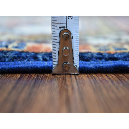 Tribal & Geometric Wool Hand Knotted Rug Blue Orange 2.0X3.1 -O056760