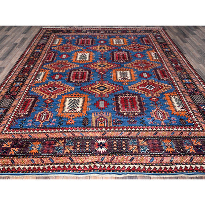 Kazak Wool Hand Knotted Rug Blue 8.3x9.6 -O0567