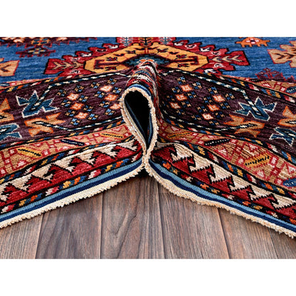 Kazak Wool Hand Knotted Rug Blue 8.3x9.6 -O0567
