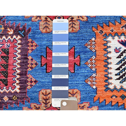 Kazak Wool Hand Knotted Rug Blue 8.3x9.6 -O0567