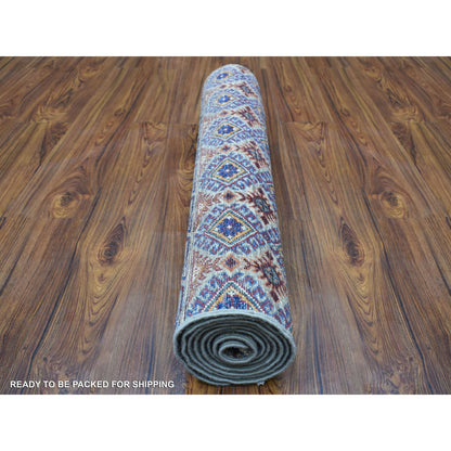 Kazak Wool Hand Knotted Rug Grey No Border 3.0X7.7 -O056808