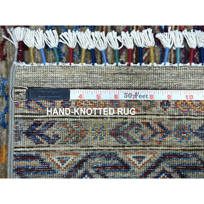 Kazak Wool Hand Knotted Rug Grey No Border 3.0X7.7 -O056808