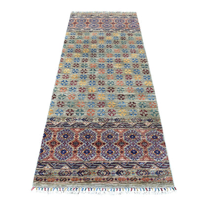 Kazak Wool Hand Knotted Rug Grey No Border 2.10X7.7 -O056828