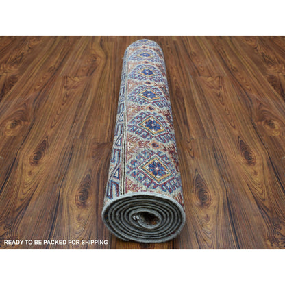 Kazak Wool Hand Knotted Rug Grey No Border 2.10X7.7 -O056828