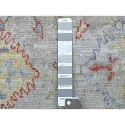 Oushak And Peshawar Wool Hand Knotted Rug Grey Gray 4.0X6.6 -O056861