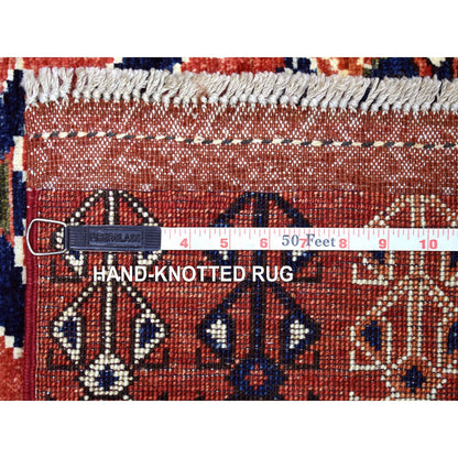 Tribal & Geometric Wool Hand Knotted Rug Red Red 5.3X6.6 -O056895